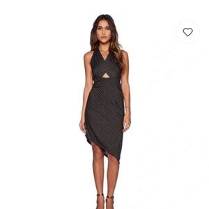 Free People Womens Temptress Cutout Bodycon Dress Charcoal